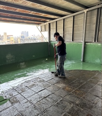 Step 6 (Day 1): Apply first mid-coat
